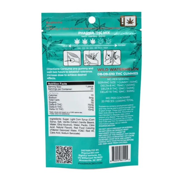 PharmaTHC Euphoria Blend Triple THC Gummies – Wild Watermelon