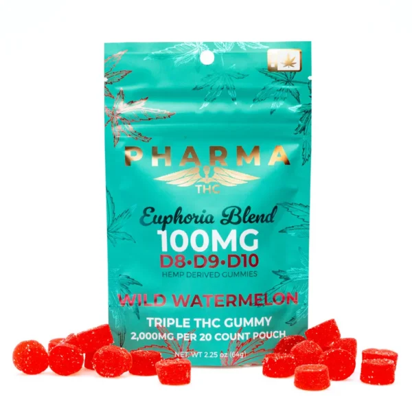 PharmaTHC Euphoria Blend Triple THC Gummies – Wild Watermelon