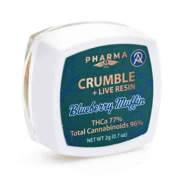 PharmaTHC-THCa-Crumble-Blueberry-Muffin-2-grams-jar-front-scaled-1.webp PharmaTHC THCa Live Resin Crumble – Blueberry Muffin (2 grams)