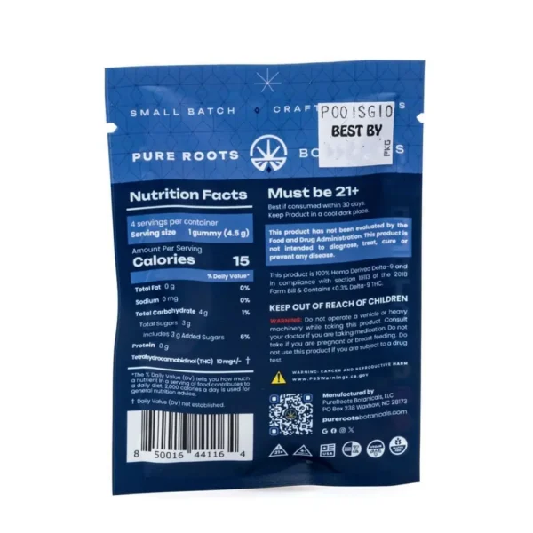 Pure Roots Botanicals THC Live Rosin Gummies – Variety 4-Pack