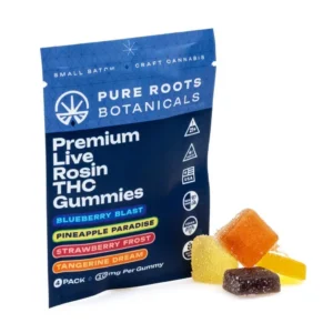 Pure Roots Botanicals THC Live Rosin Gummies – Variety 4-Pack