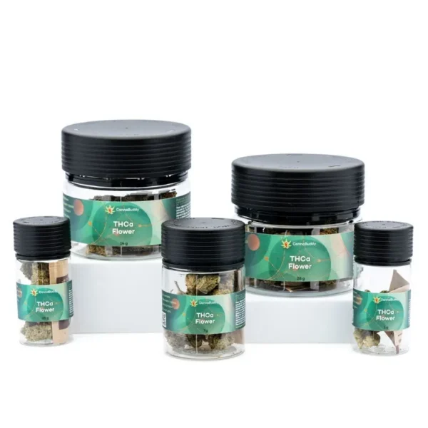 THCa-Flower-Pineapple-Express-Jars-Group-Shot.webp THCa Flower Pineapple Express