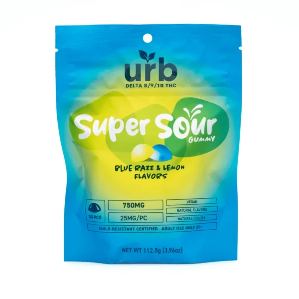 Urb-Delta-8-Delta-9-Delta-10-THC-Super-Sour-Gummies-Blue-Razz-and-Lemon-750-mg-Total-cannabino-Bag-Front-2.webp Urb Delta 8 / Delta 9 / Delta 10 THC Super Sour Gummies – Blue Razz and Lemon (750 mg Total Cannabinoids)