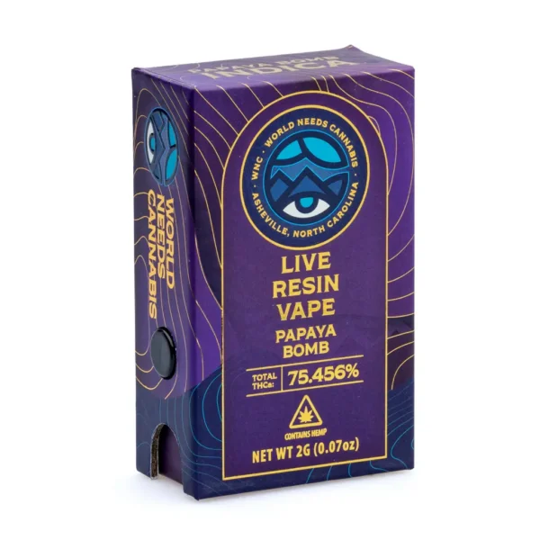 WNC-2-gram-THCa-Live-Resin-Disposable-Papaya-Bomb-box-front.webp WNC 2 gram THCa Live Resin Disposable – Papaya Bomb