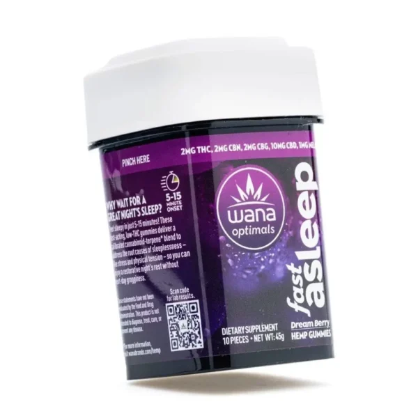 Wana Optimals Fast Asleep Gummies (160 Total Cannabinoids)