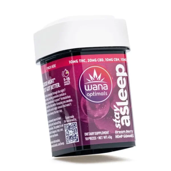 Wana-Optimals-Stay-Asleep-Gummies-350-Total-Cannabinoids-jar-front-scaled-1.webp Wana Optimals Stay Asleep Gummies (500 Total Cannabinoids)