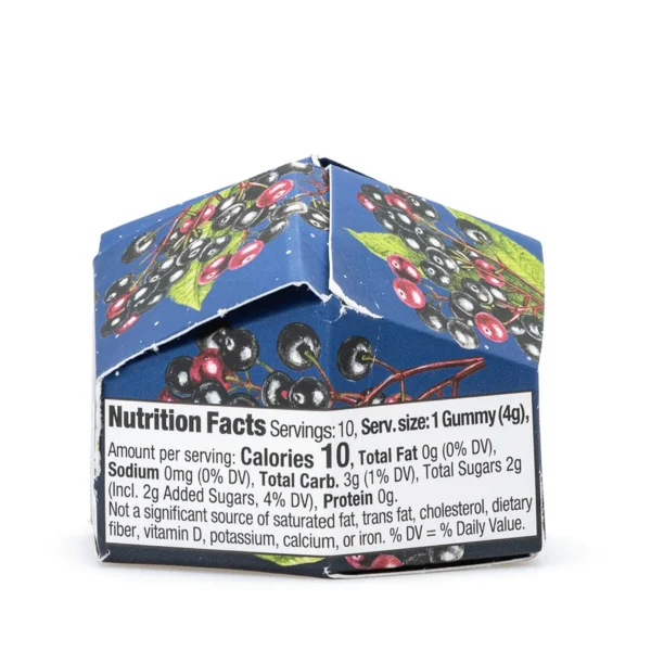 Wyld-Delta-9-CBN-Sleep-Gummies-Elderberry-10-Count-100-mg-Delta-9-THC-50-mg-CBN-Total-Box-Back.webp Wyld Delta 9 / CBN Sleep Gummies – Elderberry – 10 Count (100 mg Delta 9 THC + 50 mg CBN Total)