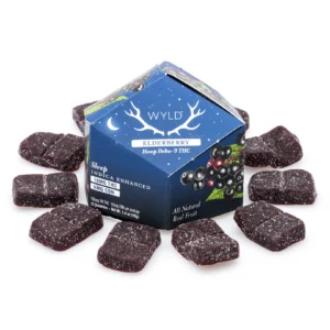 Wyld Delta 9 / CBN Sleep Gummies – Elderberry – 10 Count (100 mg Delta 9 THC + 50 mg CBN Total)