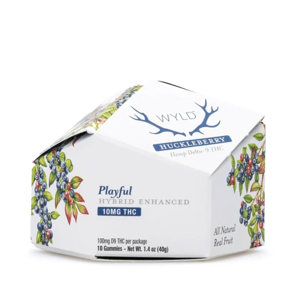 Wyld-Delta-9-THC-Playful-Hybrid-Gummies-Huckleberry-10-Count-100-mg-Delta-9-THC-Total-Box-Front.webp Wyld Delta 9 THC Playful Hybrid Gummies – Huckleberry – 10 Count (100 mg Delta 9 THC Total)