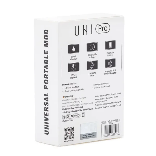 Yocan UNI Pro Universal Portable Box Mod Battery – Black